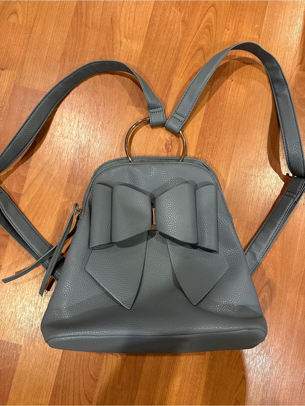 Women’s Bow Accent Backpack Purse - Gray